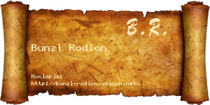 Bunzl Rodion névjegykártya